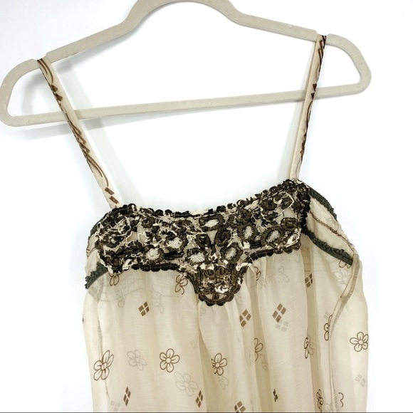 UNIT Romantic Boho Chic Floral Chiffon Top Sz Sm - Picture 2 of 10